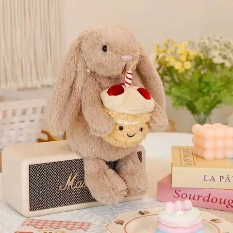 30cm simulated rabbit figurine with cake filling plush toy figurine cartoon anime cute pillow childrens gift fun doll X250628