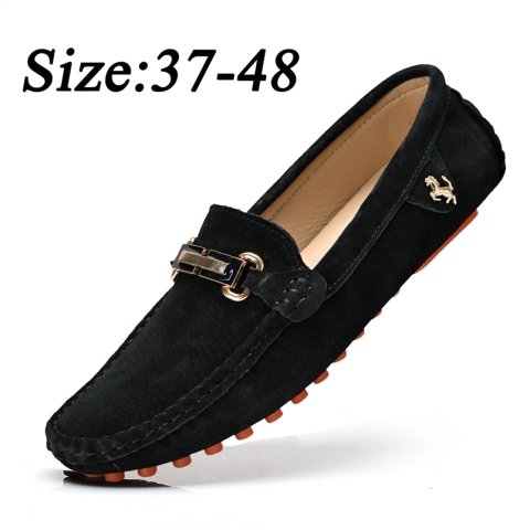 YRZL Loafers Men Big Size 48 Soft Driving Moccasins High Quality Flats Genuine Leather Shoes Men Slip-on Suede Loafers for Men 240909