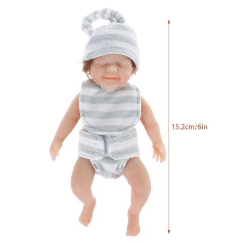 6-inch full-body silicone realistic rebirth doll, soft and stretchable baby doll, children&#039;s festival toy, gift Z250818