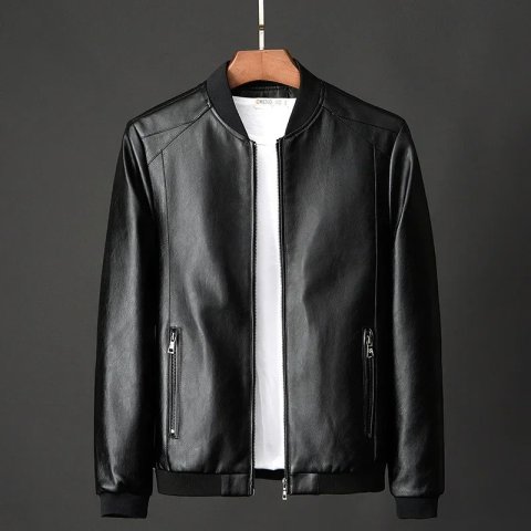2024 Autumn Men Black Biker PU Leather Coat Korean Fashion Men Pu Leather Jacket Trend Casual Fit Slim Baseball Clothes 8Xl 250818