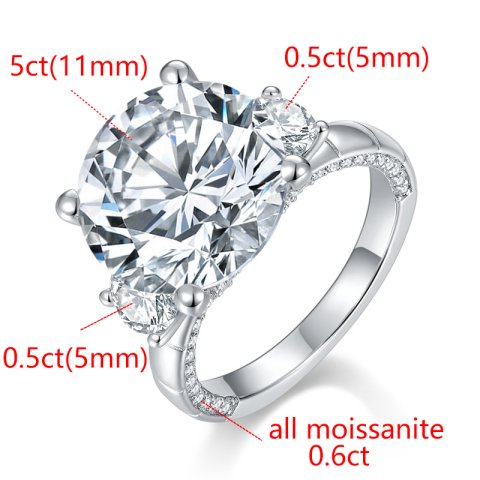 5CT Full Moissanite Dia Ring Wedding Rings Sterling Sier White Gold Top Quality Ring for Women New 62bcd 5 f42df