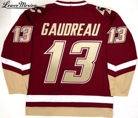 Retro Gaudreau 13 Hockey Jerseys High School Custom Name SewnYouth/Men Size