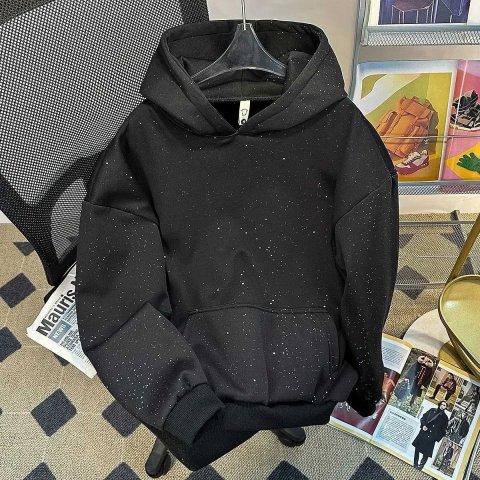 American retro high strt full of stars sweater women loose fashion hooded coat Joker casual coat in autumn and winter.C241203