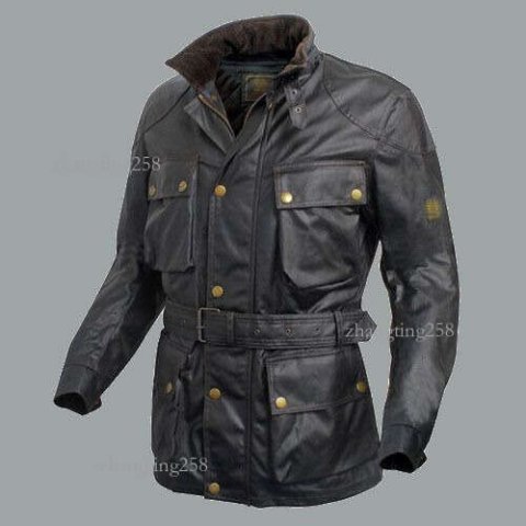 Wholesale-2015 New Brand quilted coat Men&#039;s thick Jacket double layer Waxed Cotton with cotton vest casual Man motorcycle Jackets