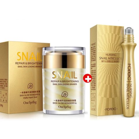 Skincare Set Snail Cream Collagen Cream Anti Aging Skin Face Cream Fade Dark Eye Circles Eye Bags Eye Serum n240704
