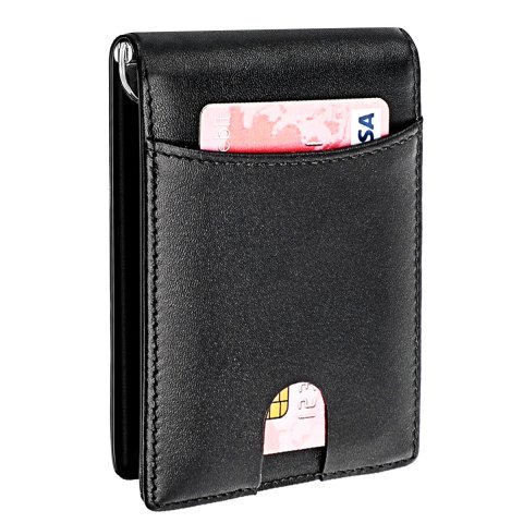 Hot selling US dollar wallet for men, new carbon fiber pattern anti-theft brush wallet, short RFID moneyClamp