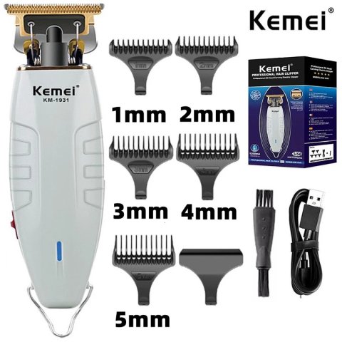 Kemei 1931 Powerful Electric Hair Trimmer Beard Grooming For Men Rechargeable Clipper Hair Cutting Machine Blade Can Be Zero 240619