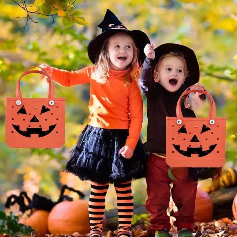 Halloween Pumpkin Bag Christmas Green Hair Monster Bag European and American Ladies Open Tote Bag EVA Beach Bag Z250307