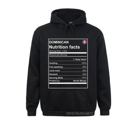 Normal Dominican Nutrition Facts Coat Dominican Republic Sweatshirts For Students Graphic Long Sleeve Sweatshirts Sportswears