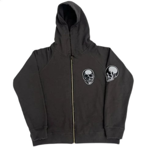 Skull Head Number Nine Face Pullover Hoodies Hoody hooded Sweatshirts velvet Cotton Thick Fleece Asian R086 241228
