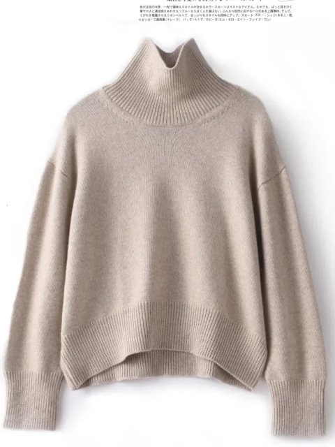 Autumn and winter 100 pure cashmere sweater womens thick turtle neck pullover loose knit 241212