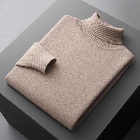 High Quality Autumn and winter new 100% Merino cashmere sweater mens knitted plow pad warm collar fashionable loose plus size jacket T241111