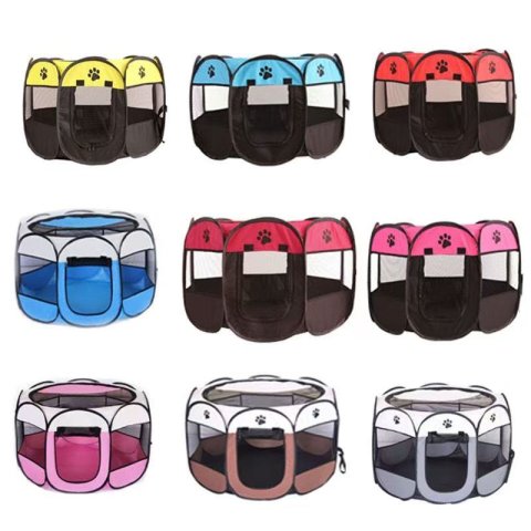 Dog Fence, Cat Fence - Foldable Pet Game Fence with Portable Box, Portable Pet Tent Suitable for Indoor/Outdoor Use | Waterproof | Detachable Sunshade