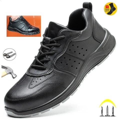 6KV Insulation Safety Work Shoes For Men And Women Waterproof Black Leather Shoes Non-slip Kitchen Shoes Indestructible Boots 240830