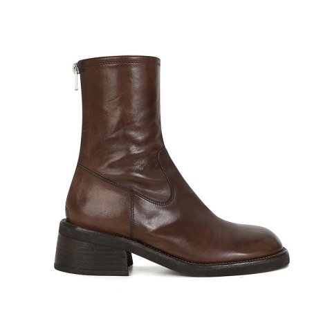 Ddmysports Cowhide Version Su Yinyin S Same Washed Horsehide Pleated Martin Thick And Leg Hugging Motorcycle Short Boots Women Slim OUTDOOR