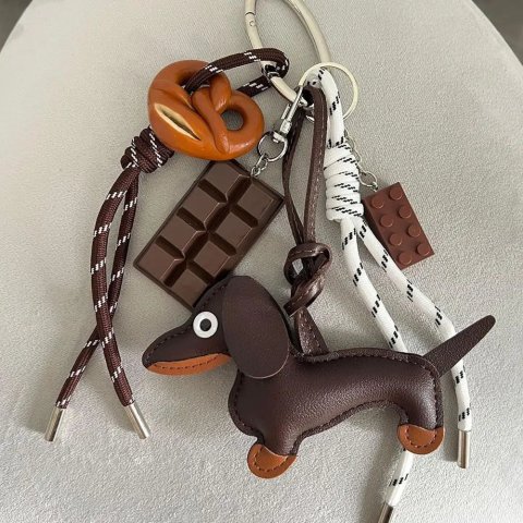 Alkali Water Bread Pendant Handmade Fashionable Bag Pendant Bagel Baseball Woven Rope Keychain Home Decoration Birthday Gift 250325