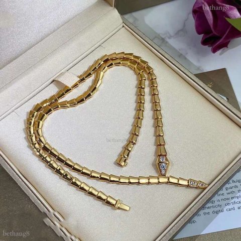 Choker New 2022 Top Brand Pure Sterling Sier Jewelry Women Rose Gold Snake Diamond Pendant Necklace Lovely Fine Quality