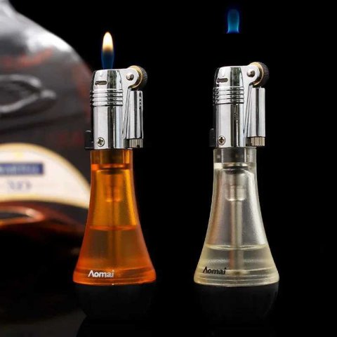 Funny Floating Flame Lighter Ghost Fire Unusual Lighters Refillable Butane Soft Flame Lighter with Visible Gas WindowC250319