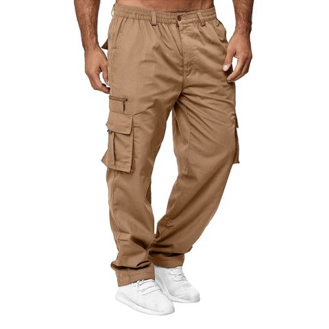 Men Cargo Pants Summer Work Trousers Stretch Waist Loose Multi Pocket Casual Trousers Pants Sports Outdoor Wearing 240806