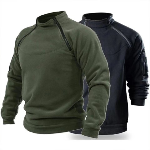 Mens Tactical Outdoor Jacket Hoodie Hunting Clothes Warm Fleece Zippers Pullover Windproof Thicken Winter Male Thermal Coat 240620