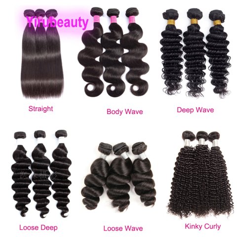 3 pieces Straight Bundles Deep Wave Afro Kinky Curly Loose Deep Three Bundles Double Wefts Malaysian 100% Human Virgin Hair Wholesale Yirubeauty
