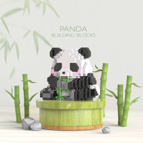 Creative DIY Assemable Cute MINI Chinese Style Animal Panda Building Block Educational Boy Toys For Children Model Bricks