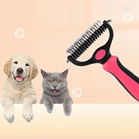 Pets Fur Knot Cutter Dog Grooming Shedding Tools Pet Cat Hair Removal Comb Brush Double sided Pet Products Suppliers