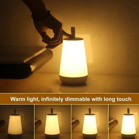 LED Night Light Touch Lamp RGB Table Lamp Bedside Lamp With Remote Control Touch Sensor Portable Desk Lamp For Reading Camping