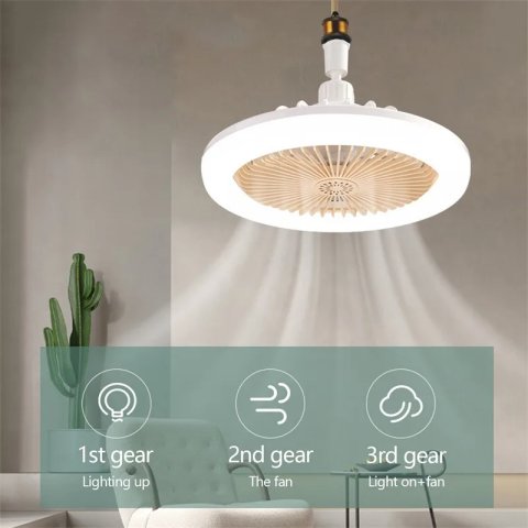 E27 Ceiling Fan with Lights LED Fan Light Ceiling Light with Fan Electric Fan with Remote Control for Bedroom Living Room Decor