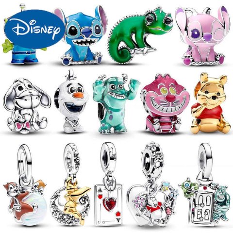 Disney 2025 New 925 Sterling Silver Pixar Toy Story Alien Charm Fits Bracelets Necklace For Woman Luxury DIY Jewelry Making Gift H251011