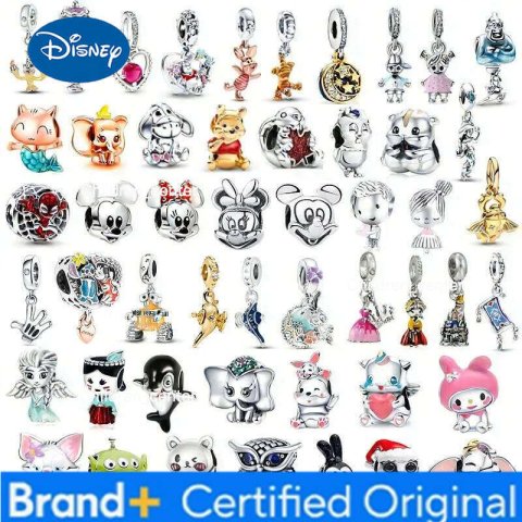 Disney 925 Silver Minnie Winnie Aladdin Charms Pendant Fit For Necklace Original Bracelet DIY Birthday Festival Women Party Gift H260108