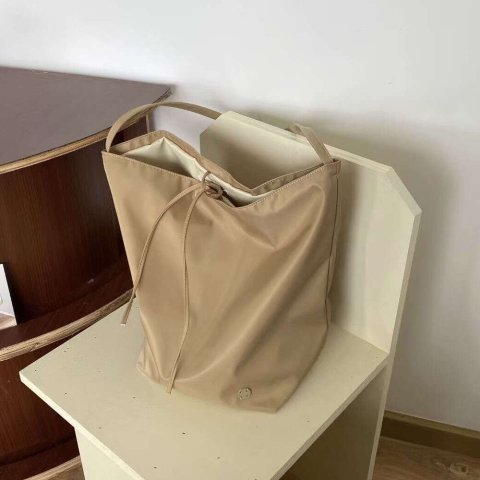 Nylon Bucket Large Capacity Tote Bag Shoulder Handbag B5