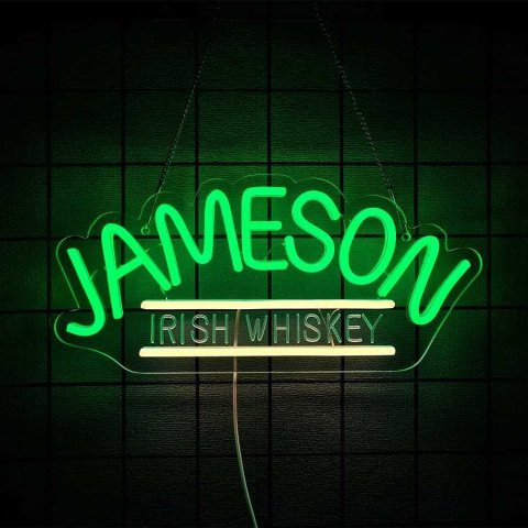 Jameson Irish Whiskey Neon Sign For Wall Decor LED Neon Sign For Bar Man Cave Bedroom Home Beer Bar Pub Business Club Party XJ250626