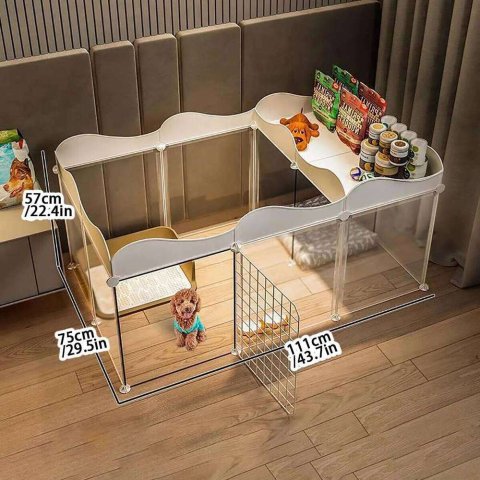 Pet enclosure Home House kennel Indoor small Teddy fence isolation door with toilet area dog cage 26N0109