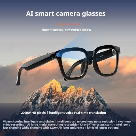 sunglasses ai smart glasses outdoor photography antishake video recording object recognition voice call translation noise reduction Z260307