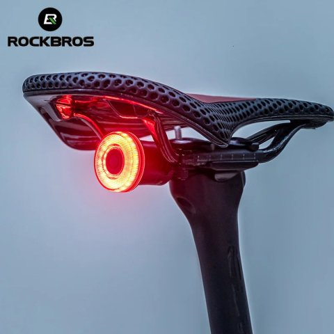 ROCKBROS Smart Bike Tail Light Bicycle Rear Lights IPX6 Waterproof for Night Riding with Type C Rechargeable 251022
