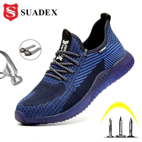 SUADEX Men Steel Toe Safety Work Shoes Breathable Lightweight Comfortable Industrial Construction Shoes Puncture Proof Antislip 250122