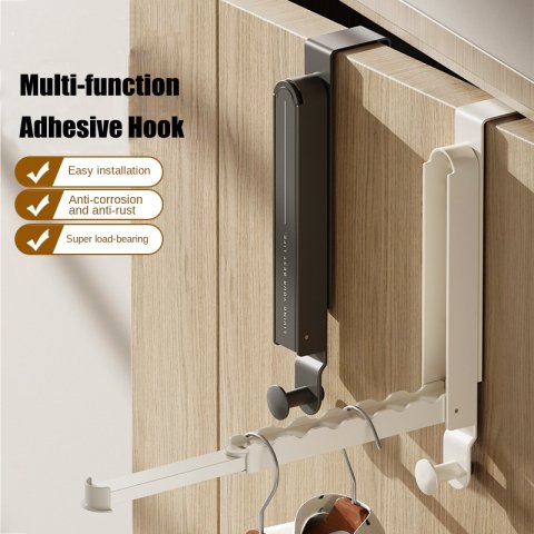 1/2pcs Folding Wall Hook portable drying rack Hidden Robe Towel Coat Hook door back hooks Expandable Sticky Towel Hanger