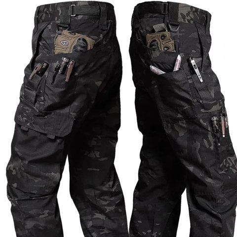 2024 Mens Tactical Pants Outdoor Work Casual Cargo Trousers Waterproof Multipocket WearResistant Outdoor Training Trousers 251020