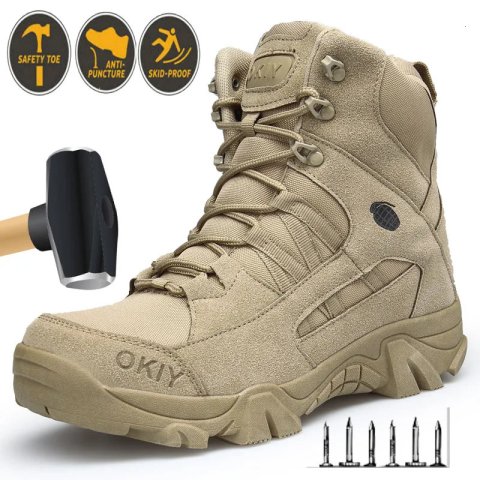 Men Tactical Boots Army Boots Mens Military Waterproof Desert Ankle Men Outdoor Boots Work Safety Shoes Climbing Hiking Shoes 240617
