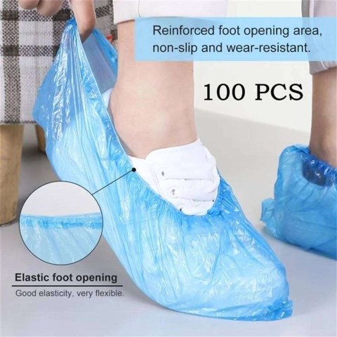 100pcs Pieces Of Disposable Plastic Covers Cleaning Overshoes Waterproof Protective Shoe Cov S260204