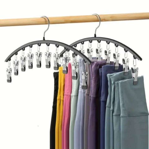 1PC Legging for Closet, Pants Hangers with10 Clips Holds Space Saving Hanging Closet Organizer 26H0111