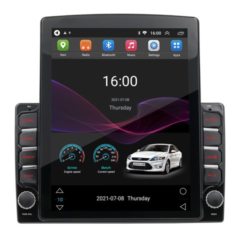 Universal 10'' Touch Screen Carplay Android Auto Monitor Car Stereo Video Player 64G Double Din GPS Navigation Bluetooth Vehicle Radio With 2.5D Tempered Glass