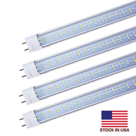 Stock in US 4ft led tube 28W Dural Row Warm Cool White 1200mm 1.2M SMD2835 192pcs Super Bright Led Fluorescent Bulbs AC85-265V UL CNSUNWAY LIGHTING Garage Shop T8 Lamps