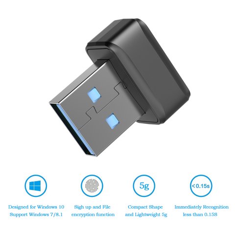 USB Fingerprint 2025 Reader for new Windows10 11 360 Touch Hello Biometric Fingerprint Scanner Padlock for Laptops PC Fingerprint Unlock