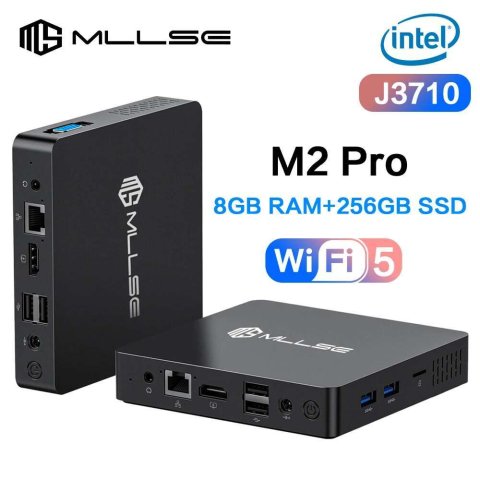 MLLSE M2 Pro Mini PC Powerful 8GB RAM 256GB SSD Intel J3710 Windows 10 - Compact Ideal for Home Business Gaming