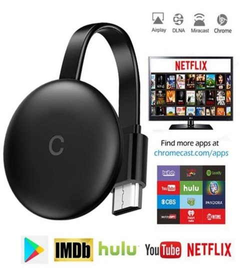 G12 TV Stick For Chromecast 4K HD Media Player 5G24G WiFi Display Dongle Screen Mirroring 1080P For Google Home