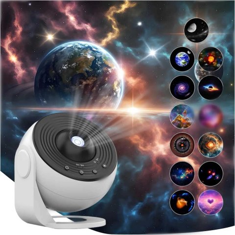 Upgrade Galaxy Projector Pro Lomoo 13 in 1 HD Planetarium Star The Milky Way Projector for Bedroom 360 Rotating Star Light wit X251205