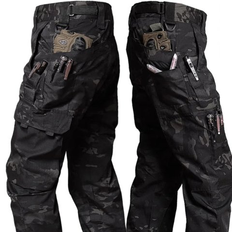 Mens Tactical Pants Outdoor Work Casual Cargo Trousers Waterproof Multipocket WearResistant Training 250905