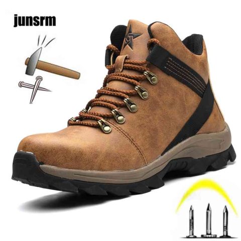 Safety shoes men039s steel toe punctureresistant sports breathable lightweight work boots outdoor construction to protect toes